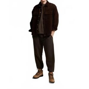 NEW ASHER lorenzo corduroy shirt in chocolate